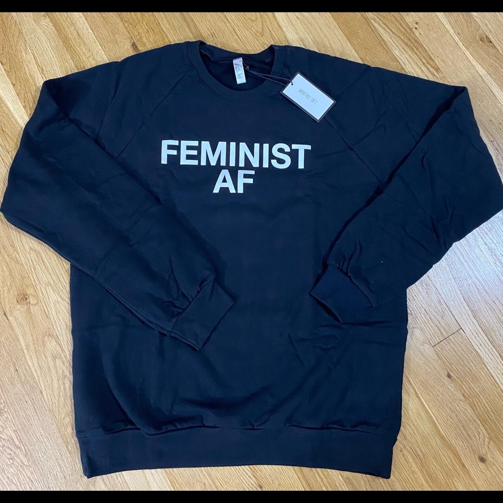 Feminist AF Sweatshirt- Fleece, Black